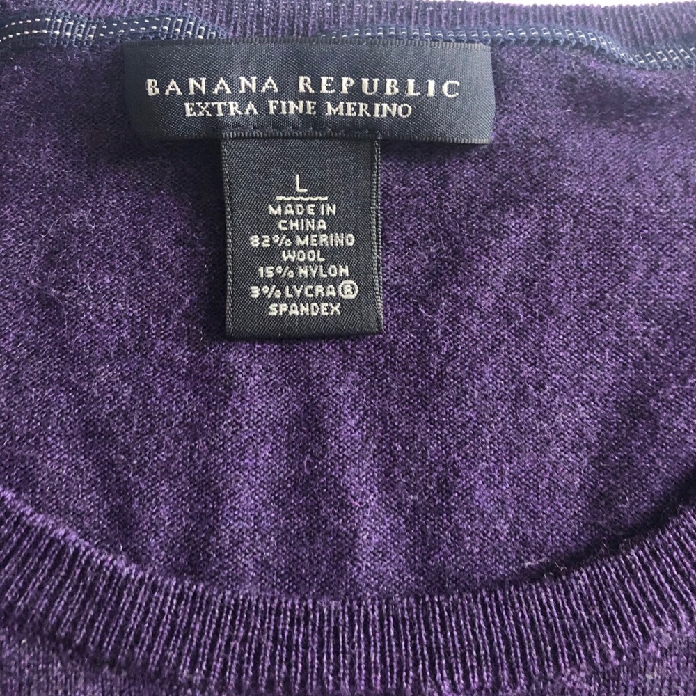 EUC Banana Republic Merino heathered plum sweater